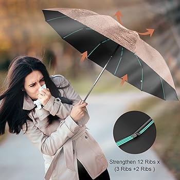 Amazon | ZUOYOUZ 折りたたみトラベル傘 - 防風、自動開閉